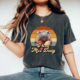 I Love Moo Deng Shirt | Funny Hippo T-Shirt | Baby Hippo & Pig Lover Tee from Thailand