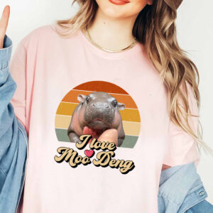 5 1 I Love Moo Deng Shirt | Funny Hippo T-Shirt | Baby Hippo & Pig Lover Tee from Thailand